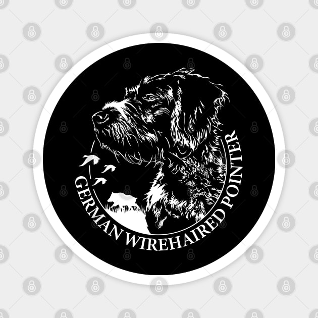 German Wirehaired Pointer Hunting Dog portrait Magnet by wilsigns